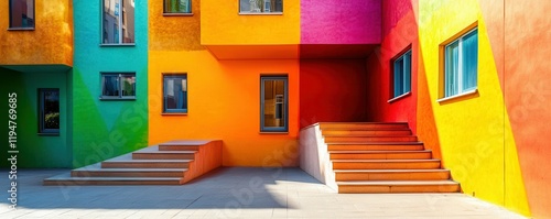 A dynamic street art mural with vibrant colors in an urban setting, 4K photo.