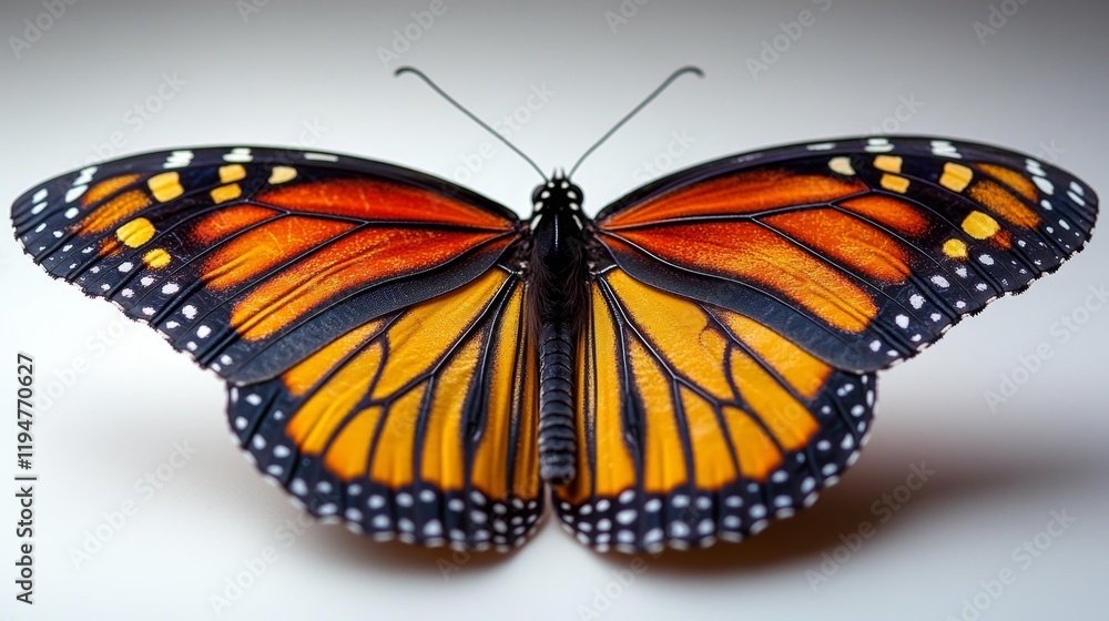 Fototapeta premium Macro Close-Up of a Monarch Butterfly. Generative AI