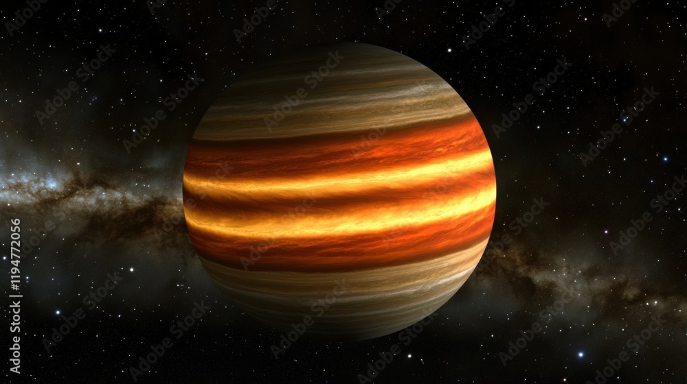 Fototapeta premium Gaseous Planet In A Starry Cosmos