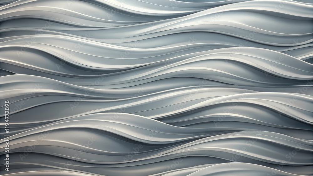 Obraz premium Abstract Gray Wave Pattern Background Design with Smooth Curves and Subtle Light Reflections