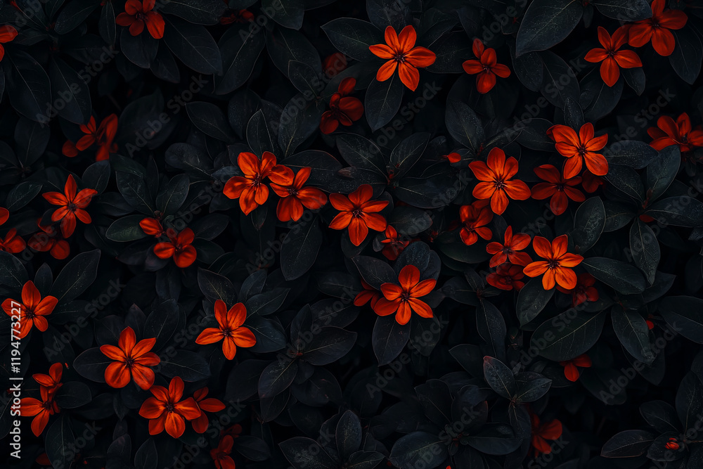A vibrant red bush shrub known for its bright orange, star-shaped flowers with sharp petals, commonly found in tropical gardens and landscapes. A vibrant red bush shrub known for its bright orange, star-shaped flowers with sharp petals, commonly found in tropical gardens and landscapes.