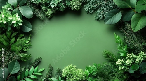 Wallpaper Mural Lush Green Leaves and Foliage Frame on a Soft Green Background Ideal for Nature and Eco-Themed Designs, Invitations, or Creative Projects Featuring Botanical Elements Torontodigital.ca
