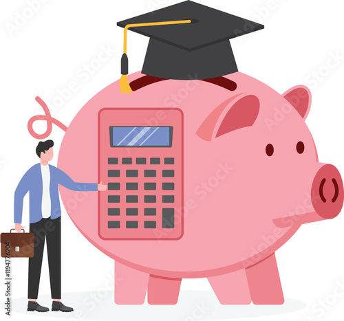 Tuition fee, student loans, saving money for university education.Education budget allocation, university expense and debt pay off or scholarship payment.
