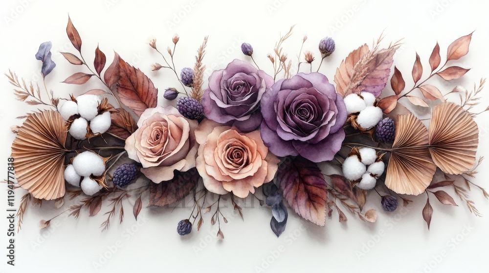 Romantic Bohemian Floral Arrangement. Generative AI Romantic Bohemian Floral Arrangement. Generative AI