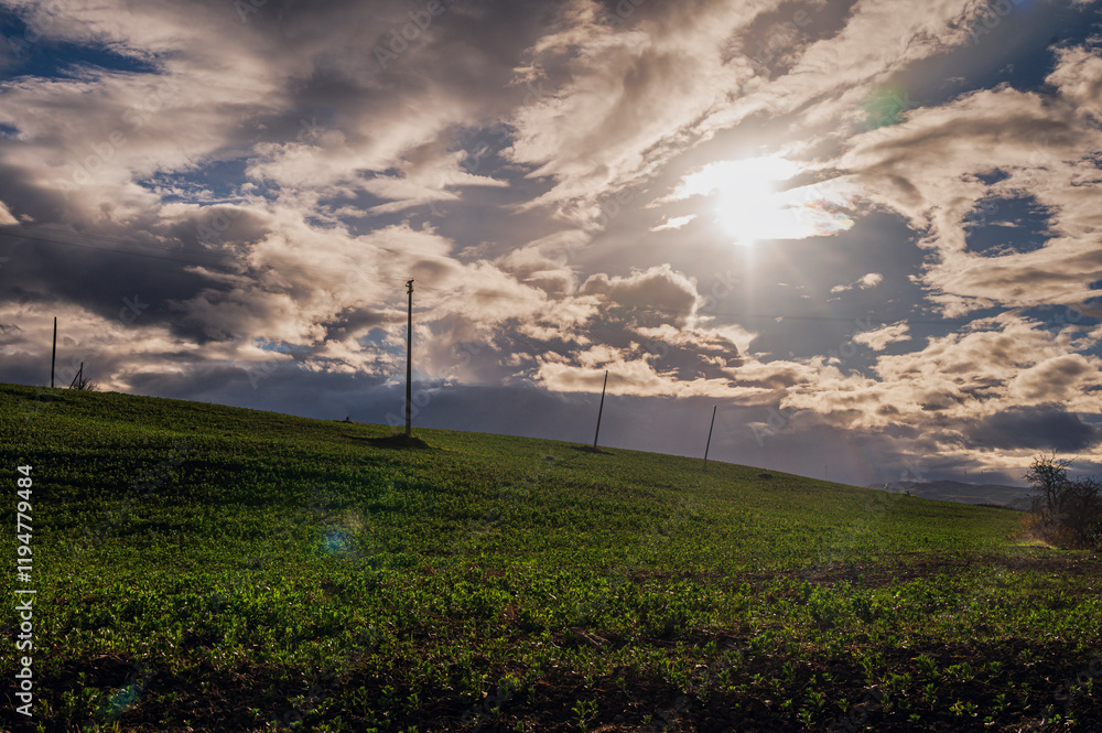 Obraz premium val d'agri, basilicata: spring countryside landscape