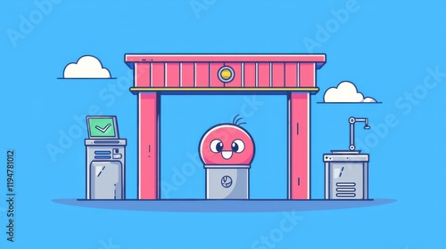 Creative animation showcase fun character interaction with technology digital art bright environment playful viewpoint