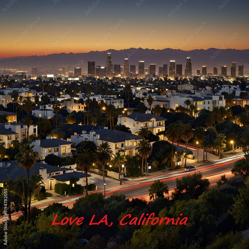 Naklejka premium LA California with love