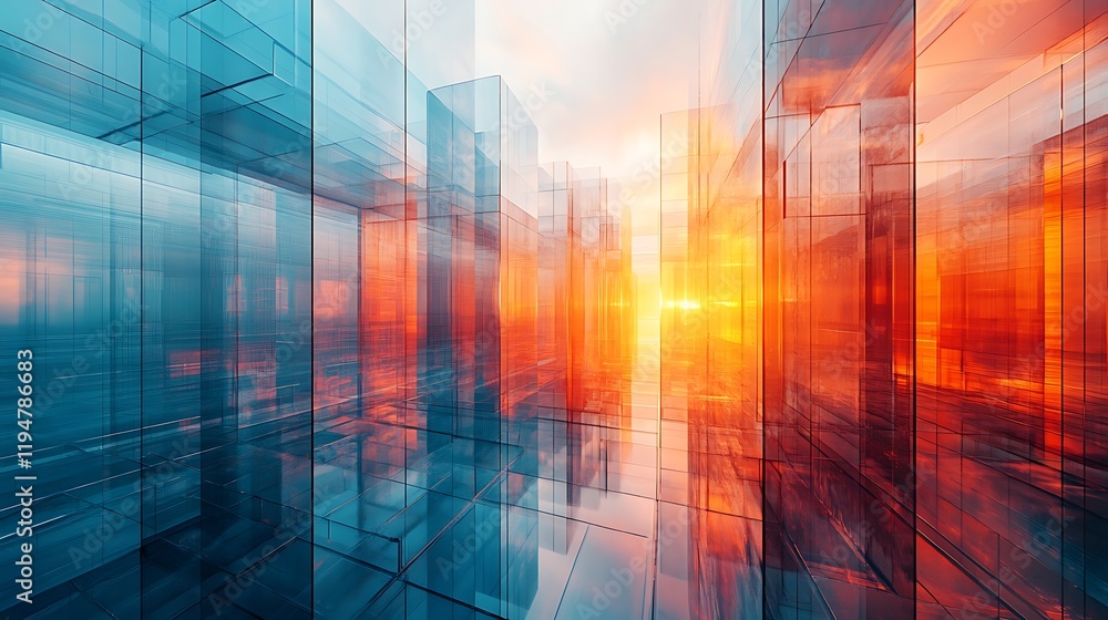 Abstract light reflections modern cityscape digital art vibrant environment Abstract light reflections modern cityscape digital art vibrant environment