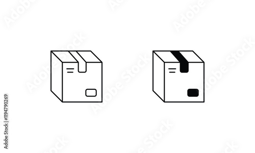 Product Box icon set line and glyph vector illustration