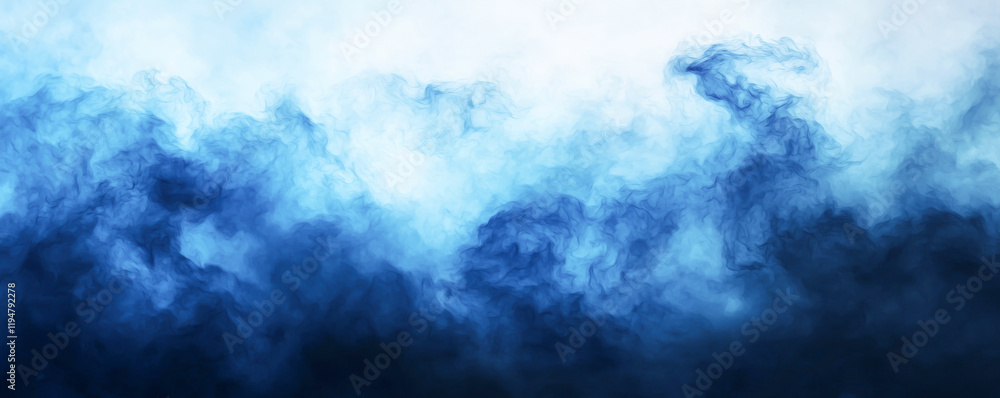 A mesmerizing blue abstract representation of swirling mist and fog in atmospheric tones. A mesmerizing blue abstract representation of swirling mist and fog in atmospheric tones.