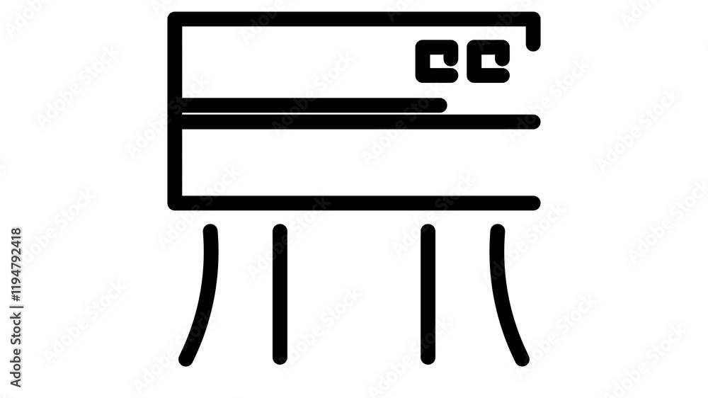 Animated of Air conditioner unit vents blowing cool air. Suitable for HVAC businesses, weatherrelated articles, home improvement ads, and energy efficiency promotions. 4k alpha channel