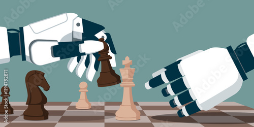 AI robots playing chess together