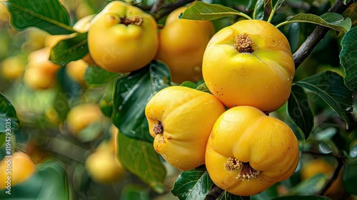 Wallpaper Mural quince close-up on a tree. selective focus Torontodigital.ca