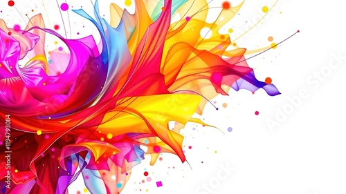 Abstract Art, Colorful, Dynamic, Psychedelic, Vibrant Hues,  Modern Painting,  Digital Art