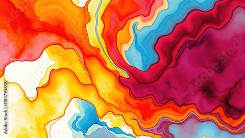 Abstract Watercolor Background - Dynamic Flowing Colors