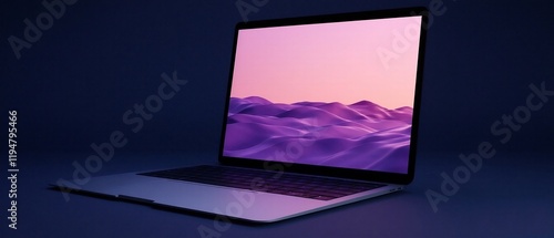 laptop on dark background