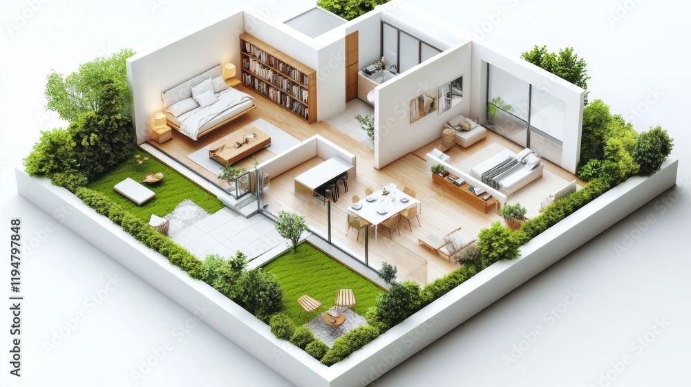 Modern Minimalist Home Interior Design with Greenery Elements Modern Minimalist Home Interior Design with Greenery Elements