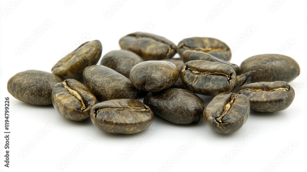 Freshly Roasted Coffee Beans on White Background for Coffee Lovers Freshly Roasted Coffee Beans on White Background for Coffee Lovers