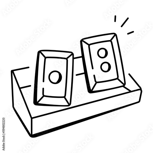 Domino holder doodle style icon 
