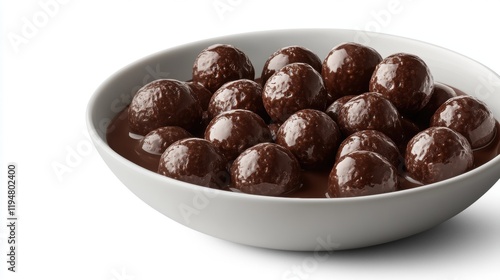 Wallpaper Mural Chocolate dessert balls coated in rich glossy chocolate sauce Torontodigital.ca