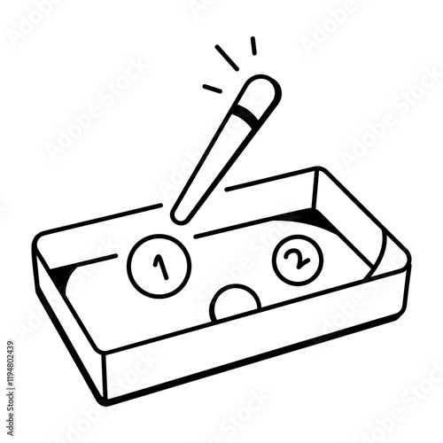 Doodle style icon of mini billiards game 
