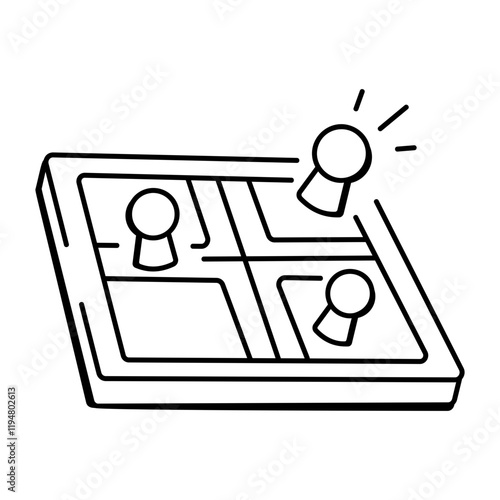 Ludo game icon in hand drawn style 

