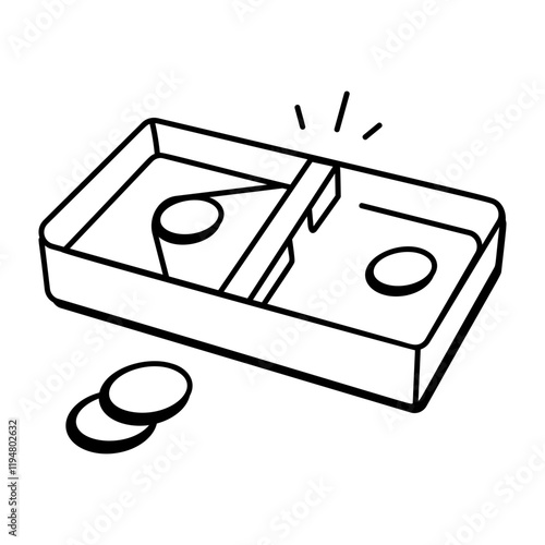 Doodle icon depicting puck board game

