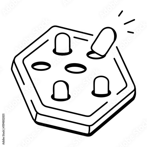 A doodle icon of wooden strategy game 
