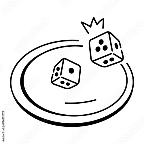 Doodle icon depicting dice roll 
