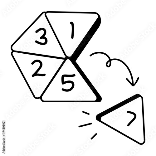 Triominoes game icon in doodle style 
