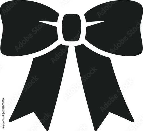 Stylish Bow Ribbon Silhouette Vector Design