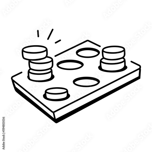 A hand drawn icon depicting rincala game 
