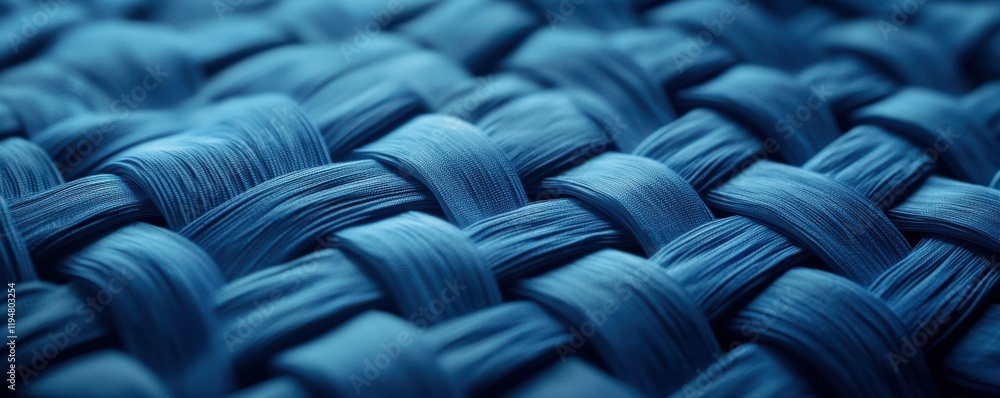 Fototapeta premium Abstract woven patterns of glowing fibers in cool blue tones, futuristic and sleek, 4k photo.