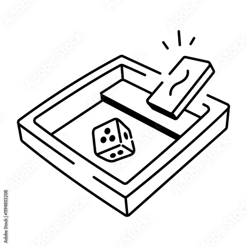 Shut the box game, doodle style icon
