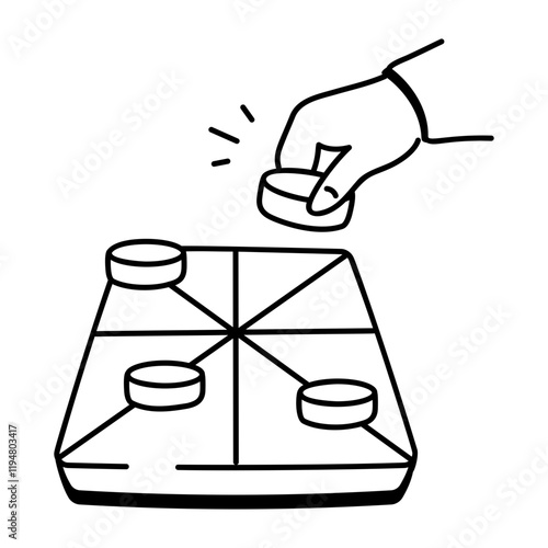 Hand drawn icon depicting tintas game 
