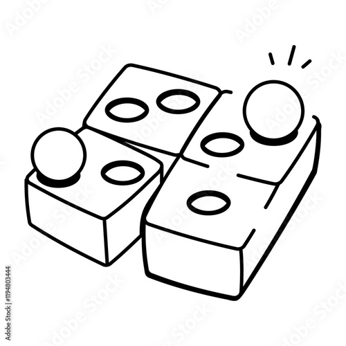 Pentago game doodle style icon
