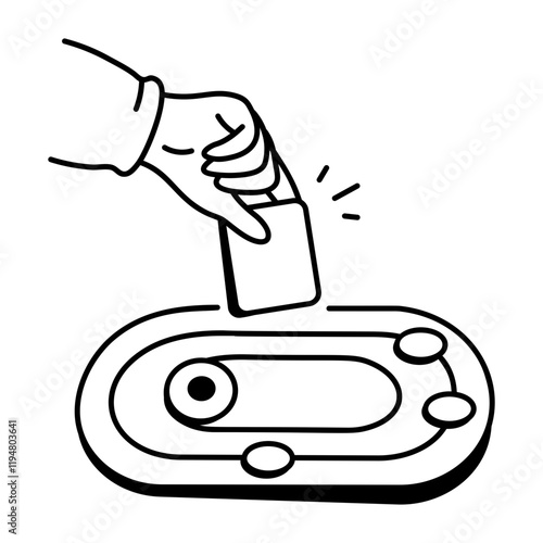 A hand drawn icon of racing board game 
