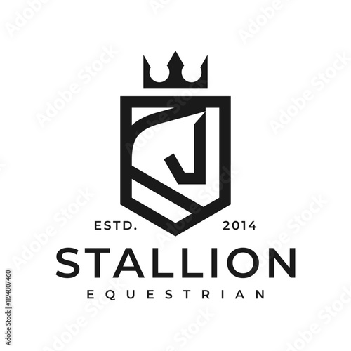 Head of horse logo design. Horse racing company logo template.