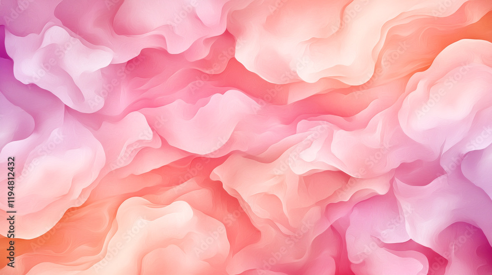Fototapeta premium A vibrant abstract background with soft pink and peach fluid shapes blending seamlessly.