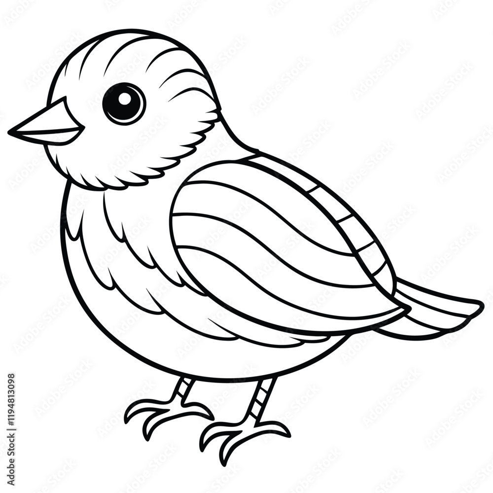 Obraz premium Hand drawn bird outline illustration Premium vector