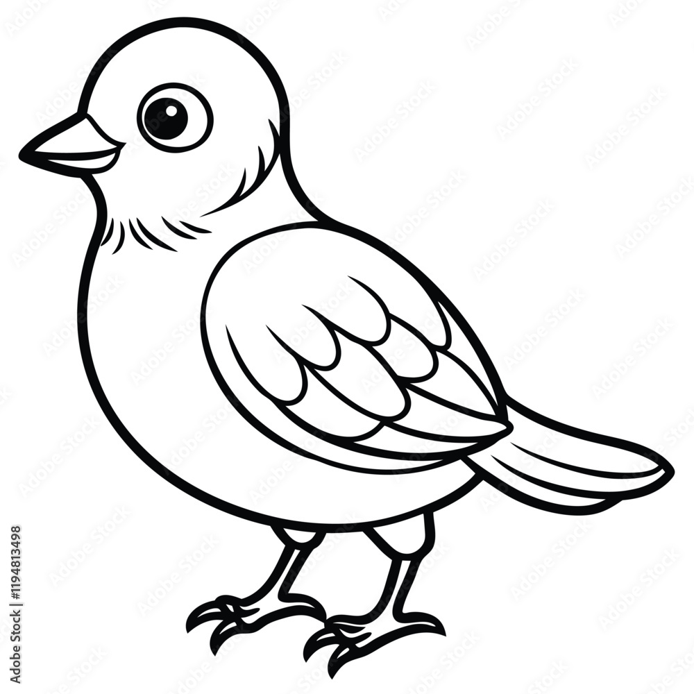 Fototapeta premium Hand drawn bird outline illustration Premium vector