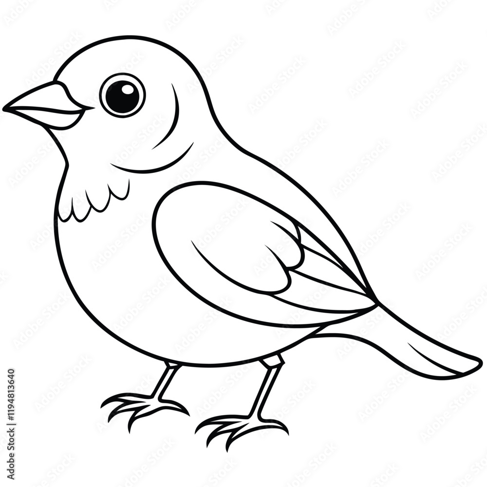 Fototapeta premium Hand drawn bird outline illustration Premium vector