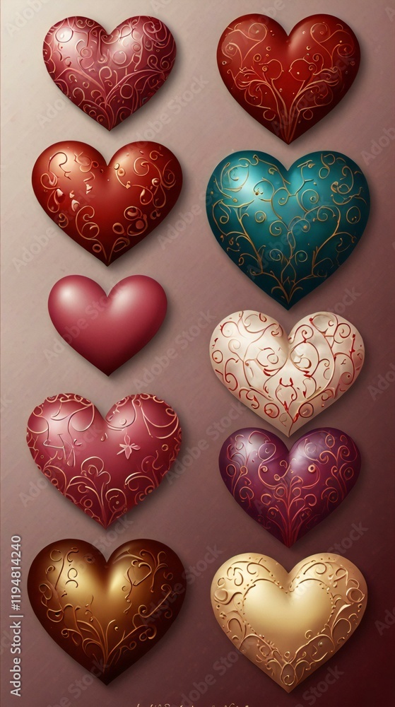 Fototapeta premium heart shaped chocolate candies