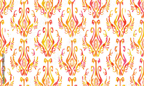 Geometric ethnic flower pattern for background,fabric,wrapping,clothing,wallpaper,Batik,carpet,embroidery style.