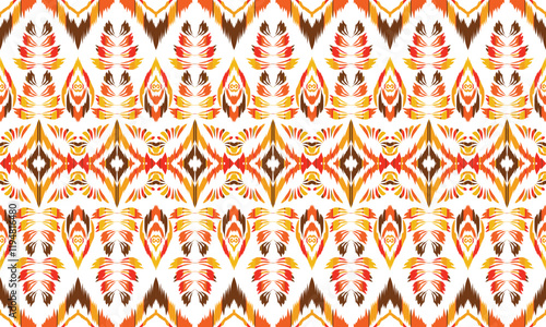 Geometric ethnic flower pattern for background,fabric,wrapping,clothing,wallpaper,Batik,carpet,embroidery style.