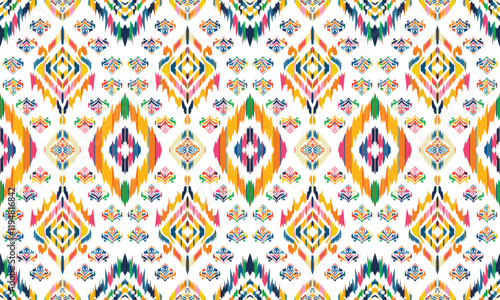 Geometric ethnic flower pattern for background,fabric,wrapping,clothing,wallpaper,Batik,carpet,embroidery style.