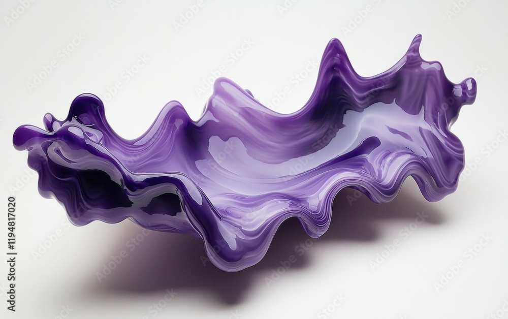 Naklejka premium A smooth purple splash captured mid-motion with artistic ripples on a clean white surface