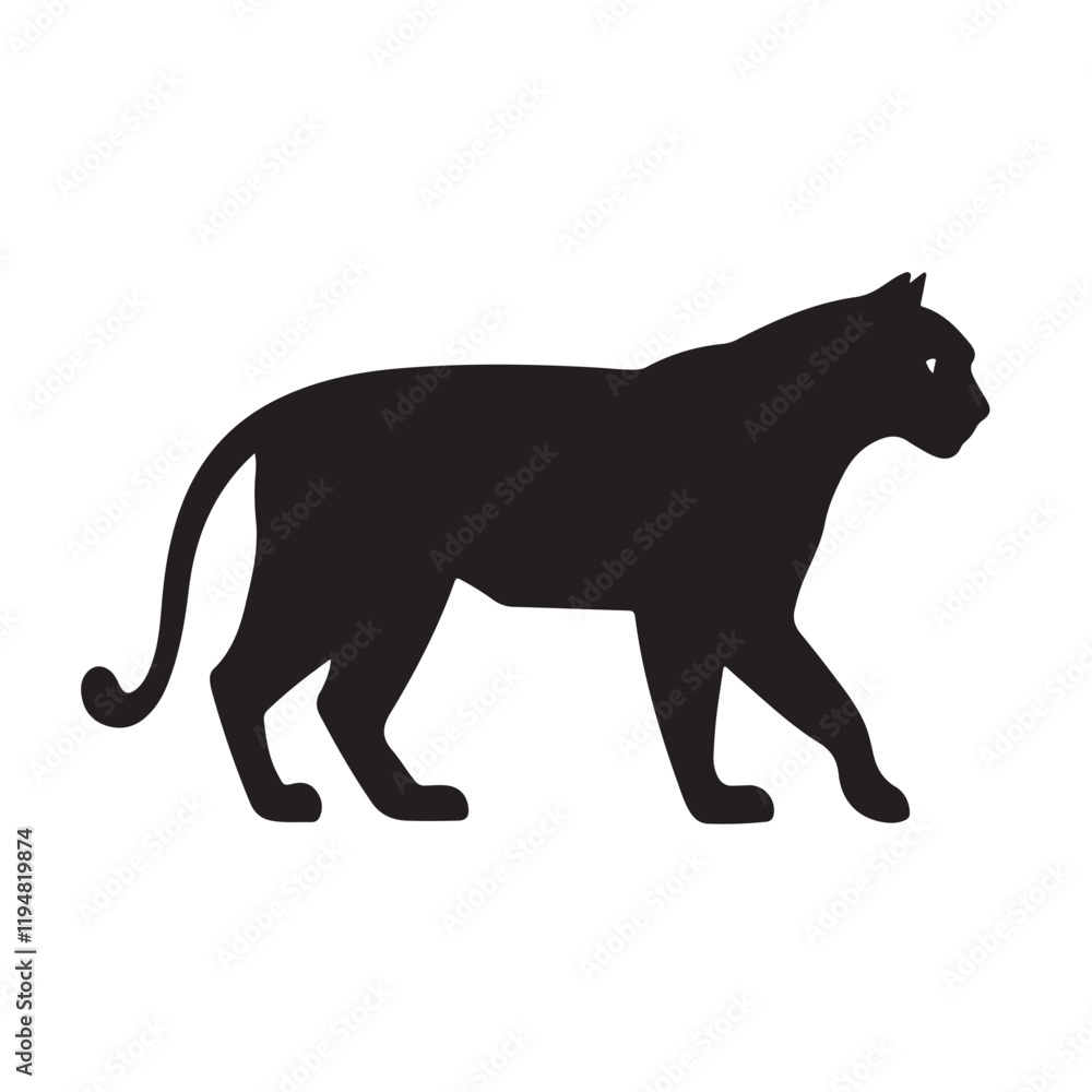 Vector Illustration of a Black Panther Silhouette Vector Illustration of a Black Panther Silhouette