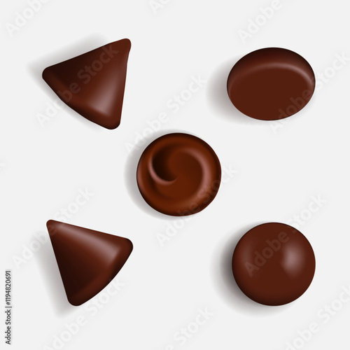 Chocolate chips and drops set