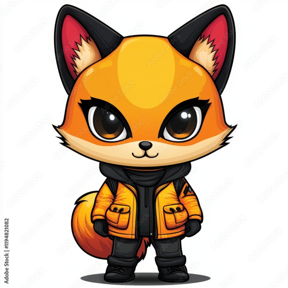 Adorable Orange Fox Wearing a Stylish Orange Jacket Adorable Orange Fox Wearing a Stylish Orange Jacket